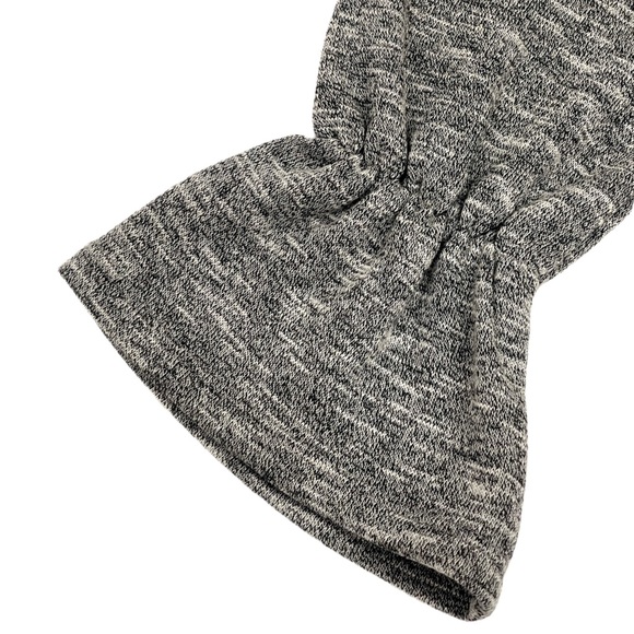 BCBGENERATION Heather Gray & White Mixed Media Long Sleeve Ruffle Cuff Blouse - Picture 8 of 12